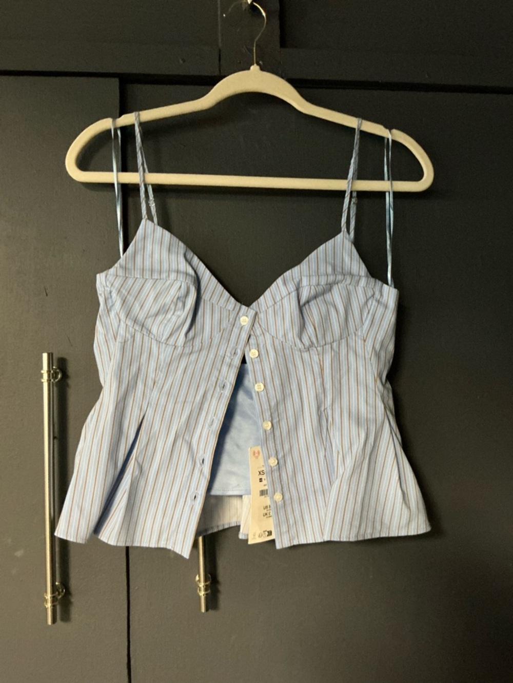 Zara Light Blue Striped Bustier Cami